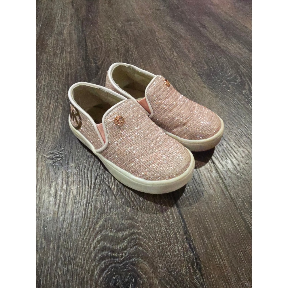 Michael Kor Toddler Girls Keaton Rose Gold Glitter Slip On Sneaker Size6 Toddler
